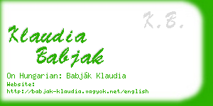 klaudia babjak business card