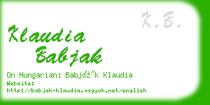 klaudia babjak business card